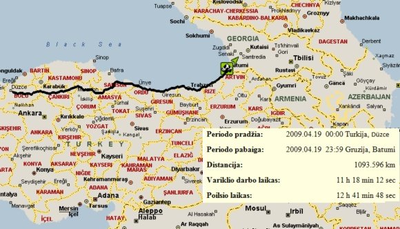 Altas IT transporto kontroles sistema/V.Miliaus balandžio 19 d. mar&scaron;rutas