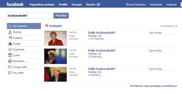 Dalia Grybauskaitė tinkle „Facebook“