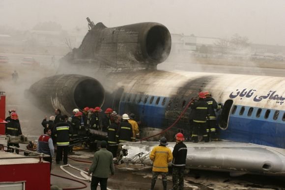 Lėktuvas Tu-154 po avarijos