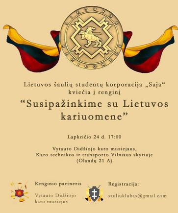 Vilniuje – Lietuvos šaulių studentų korporacijos „SAJA“ renginys.