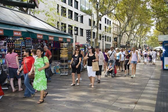 Pėsčiųjų alėja Las Ramblas, kurioje savo daiktus patariama saugoti itin akylai.