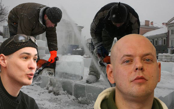 Gimstančios ledo skulptūros