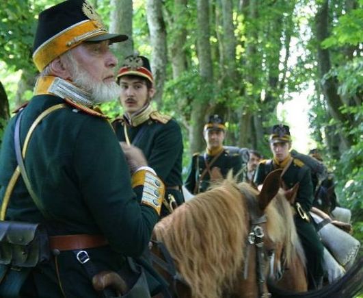 Filmo „Tadas Blinda. Pradžia“ filmavimo akimirka. Aktorius Antanas Šurna vaidina blogąjį Snegiriovą