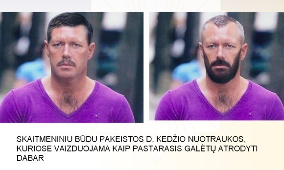 Galimai užsimaskavusio D.Kedžio fotorobotai