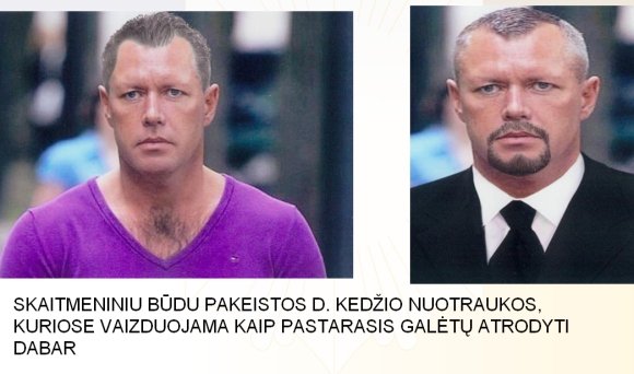 Policijos fotomontažai/Galimai užsimaskavusio D.Kedžio fotorobotai