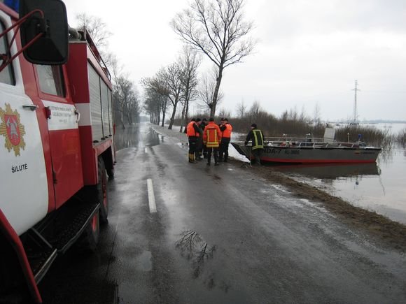 Situacija potvynio zonoje ties Rusnės sala šeštadienio popietę