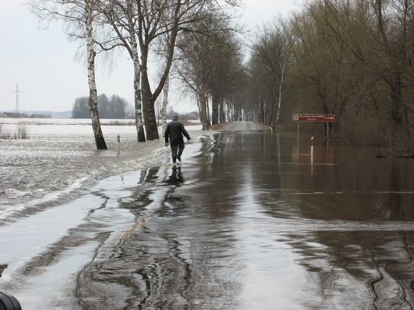 Situacija potvynio zonoje ties Rusnės sala šeštadienio popietę.
