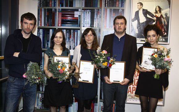 Apdovanojimus atsiėmė (iš kairės): M.Kvedaravičius,  Z.Liova, MPopescu, T.Bojarskas ir Z.Cvitešic