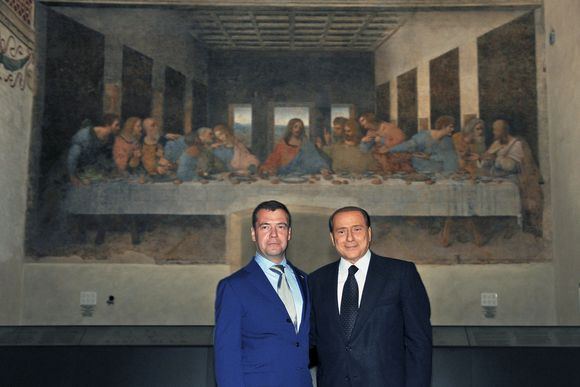 D.Medvedevas ir S.Berlusconi šalia garsiosios freskos