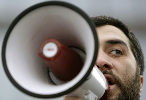 Protesto akcijos dalyviai