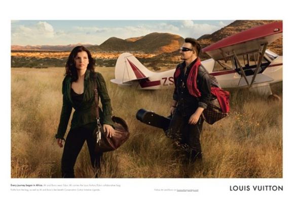 Bendra „Louis Vuitton“ ir „Edun“ reklaminė kampanija su „U2“ vokalistu Bono ir jo žmona.