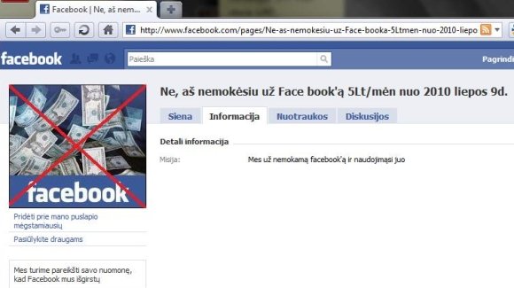 „Facebook“ apmokestinimas.