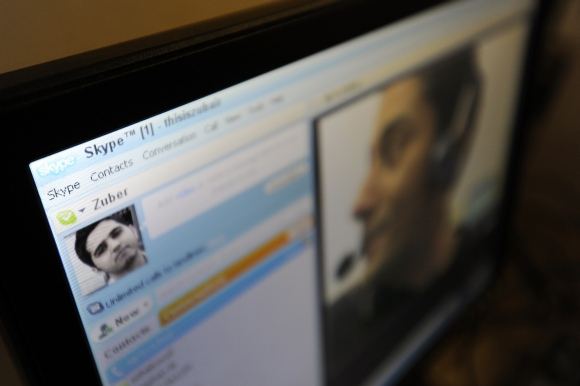 „Skype“ vaizdo pokalbis.