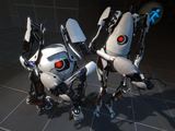 Thinkwithportals.com nuotr./Žaidimo „Portal 2“ pagrindiniai veikėjai
