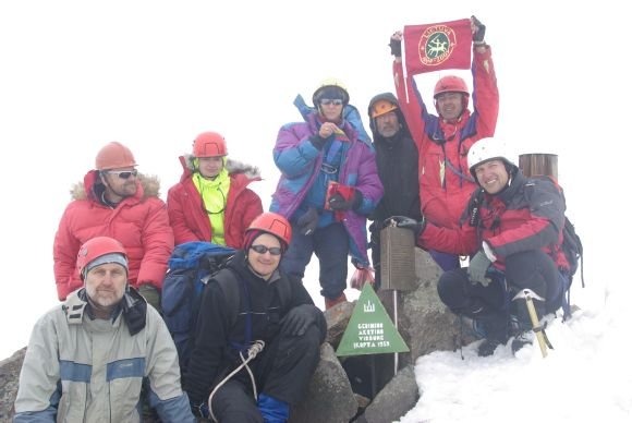 Alpinistai Gedimino Akstino viršukalnėje. 