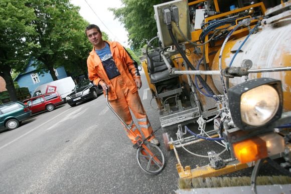 A.Mickevičiaus gatvėje perbraižyta juosta.