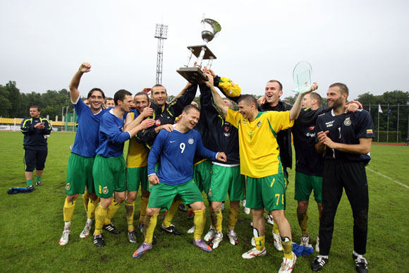 Futbolininkų triumfo akimirka