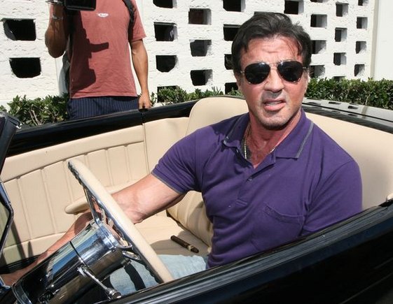 Aktorių Sylvesterio Stallone ir  Arnoldo Schwarzeneggerio susitikimas