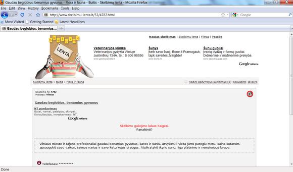 LGGD nuotr./Skelbimas apie nelegalią veiklą