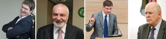Lietuvoje egzistuoja šeimų tradicija, kai į politiką, sekdami savo tėvų pėdomis, eina žinomų politikų vaikai. Nuotraukoje – parlamentarai Andrius ir Valentinas Mazuroniai, Seimo narys Paulius Saudargas ir europarlamentaras Algirdas Saudargas